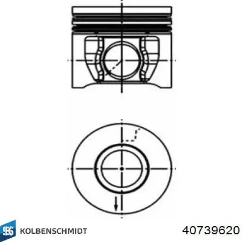 Поршень в комплекте на 1 цилиндр, 2-й ремонт (+0,50) 40739620 Kolbenschmidt