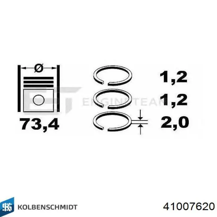  Kolbenschmidt 41007620 цена, от 66.14 USD