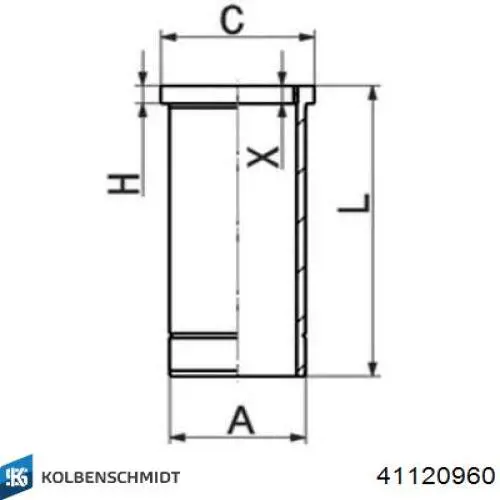 41120960 Kolbenschmidt Комплект поршень+гильза