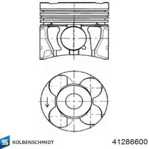 41286600 Kolbenschmidt Поршень в комплекте на 1 цилиндр, STD
