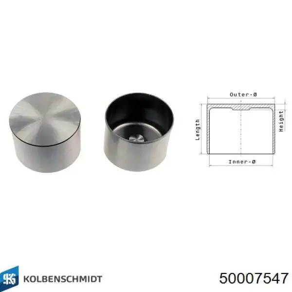 Толкатель клапана гидравлический Kolbenschmidt 50007547 цена, от 9.31 USD