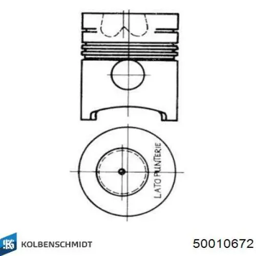 Комплект поршневых колец на двигатель, 2-й ремонт (+0,50) 50010672 KOLBENSCHMIDT