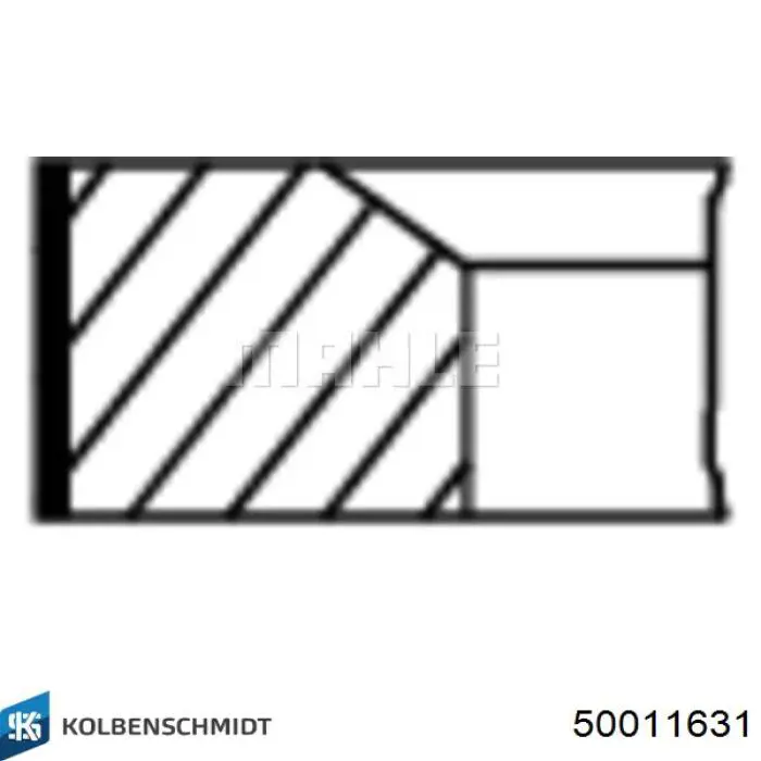 Комплект поршневых колец на 1 цилиндр, стандарт 50011631 Kolbenschmidt