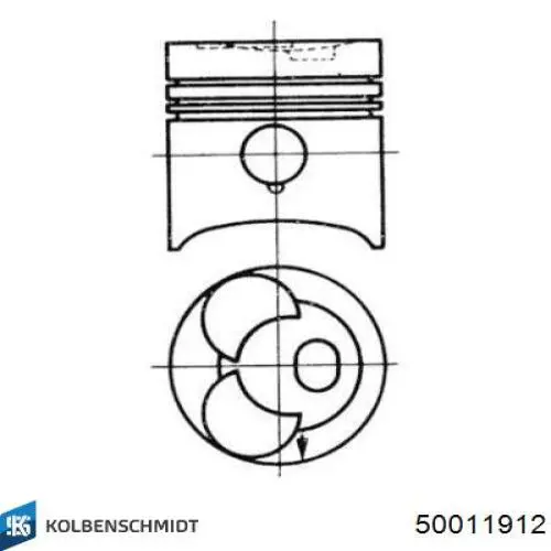 Купить 50011912 Kolbenschmidt Кольца поршневые комплект на мотор, 1-й ремонт (+0,25)