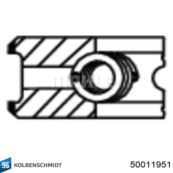 50011951 Kolbenschmidt Поршневые кольца на 1 цилиндр, STD