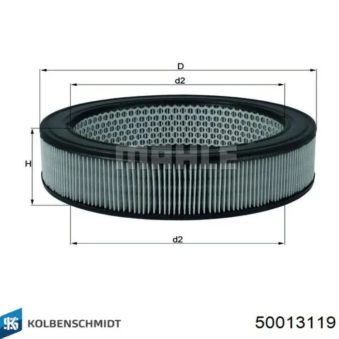 Filtro de aire 50013119 Kolbenschmidt