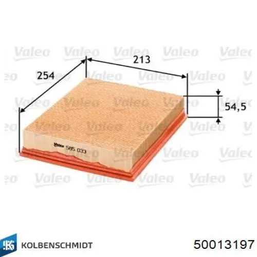 Купить 50013197 Kolbenschmidt Автомобильный фильтр воздуха