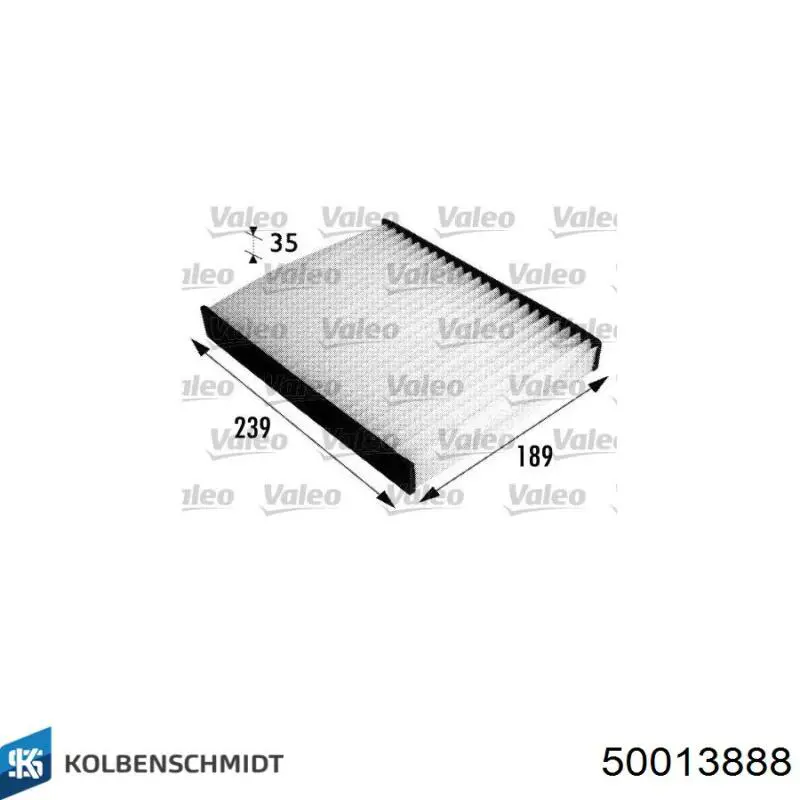 Фильтр воздушный отопителя Kolbenschmidt 50013888 цена, от 3.94 USD