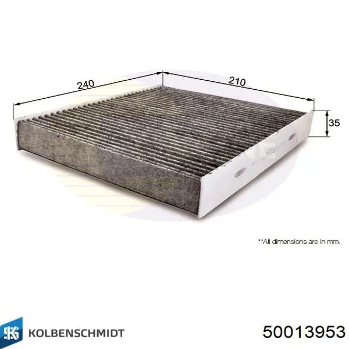 Фильтр воздушный отопителя Kolbenschmidt 50013953 цена, от 10.31 USD