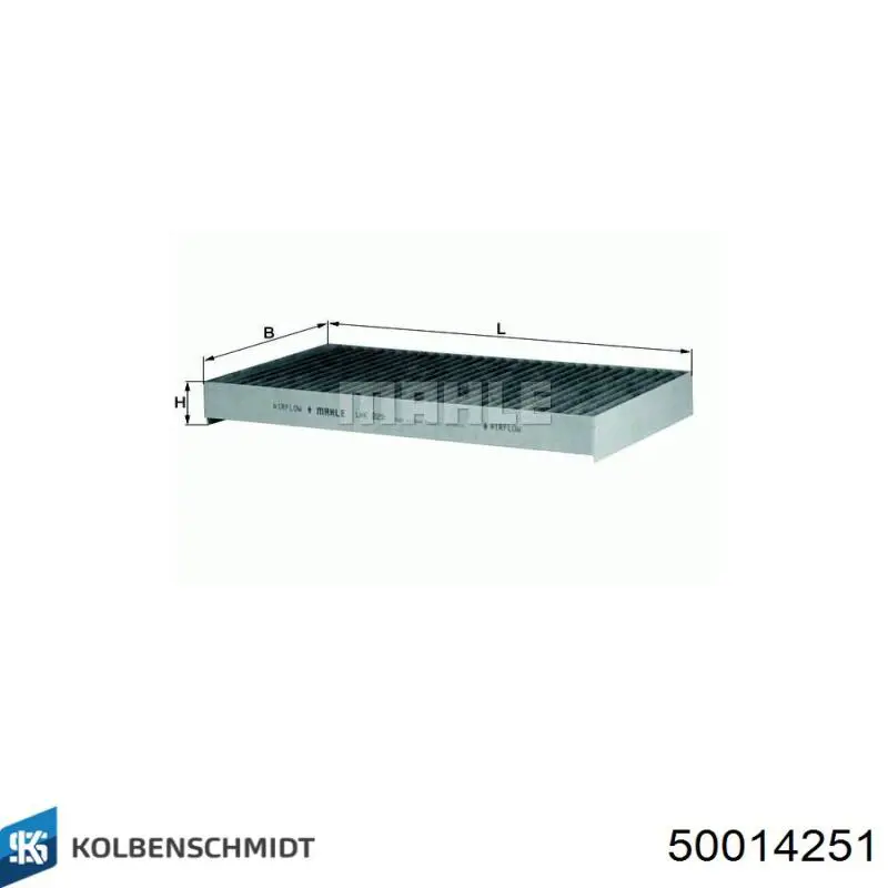 Купить 50014251 Kolbenschmidt Фильтр салона угольный