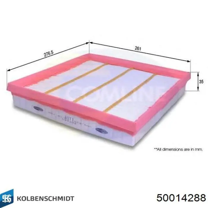 Элемент воздушного фильтра Kolbenschmidt 50014288 цена, от 12.99 USD