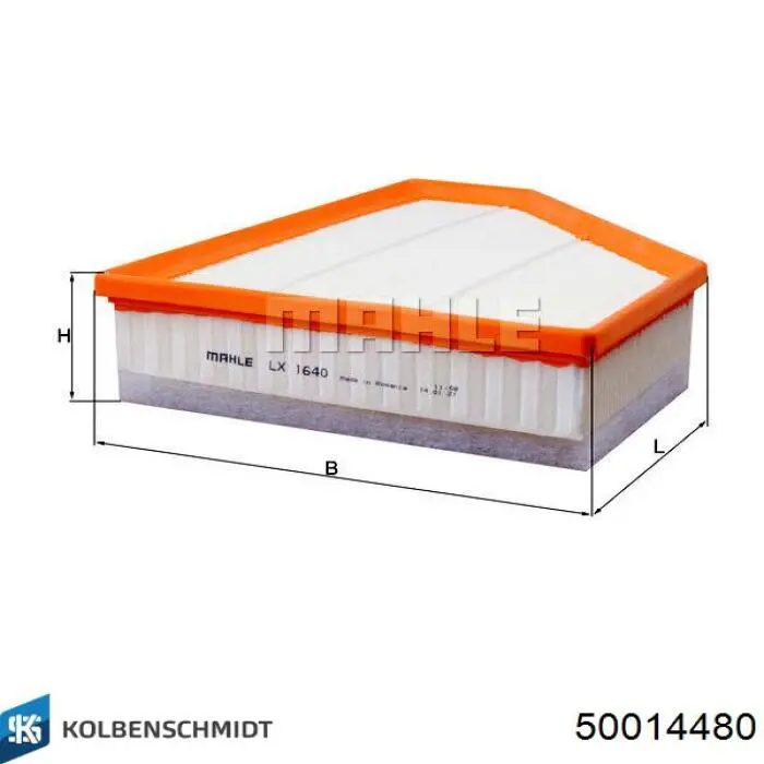 Элемент воздушного фильтра Kolbenschmidt 50014480 цена, от 15.18 USD