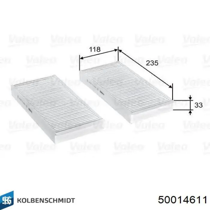 Фильтр воздушный отопителя Kolbenschmidt 50014611 цена, от 14.57 USD