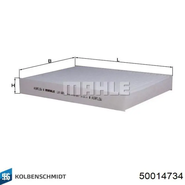 Купить 50014734 Kolbenschmidt Фильтр салона угольный