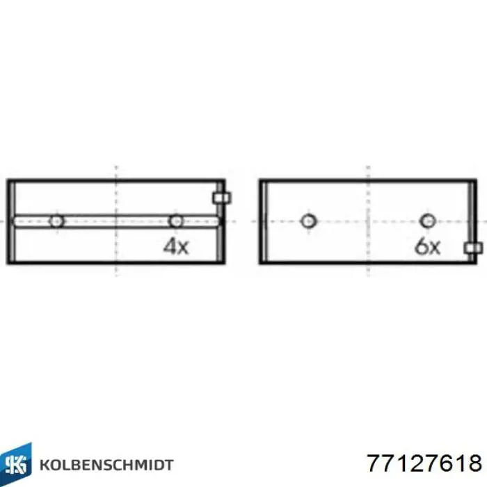 77127618 Kolbenschmidt вкладыши коленвала коренные, комплект, 1-й ремонт (+0,25)