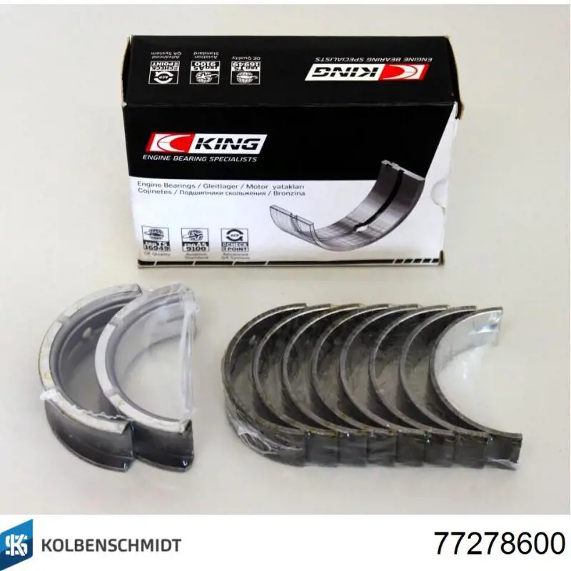 Купить 77278600 Kolbenschmidt Вкладыши коленвала, коренные, комплект, стандарт (STD)