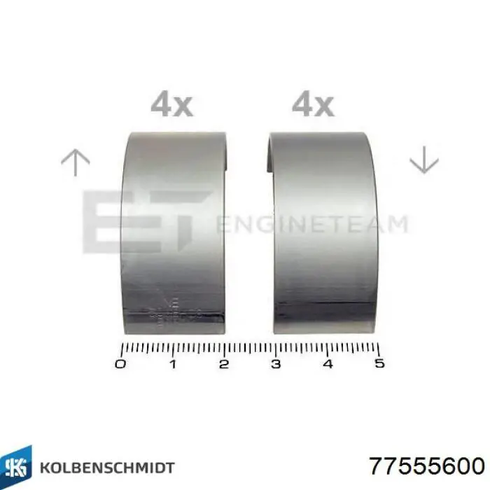 Вкладыши шатунные 77555600 Kolbenschmidt