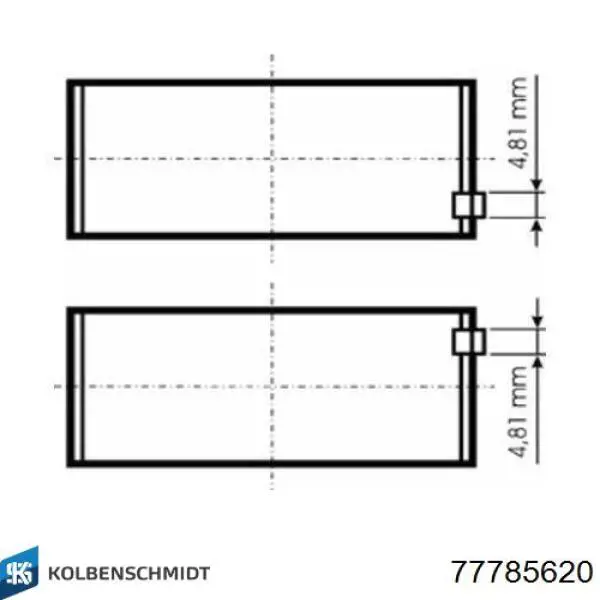 77785620 Kolbenschmidt Вкладыши коленвала шатунные комплект 2-й ремонт