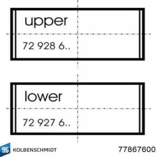 Вкладиші колінвала, шатунні, комплект, стандарт (STD) 77867600 Kolbenschmidt