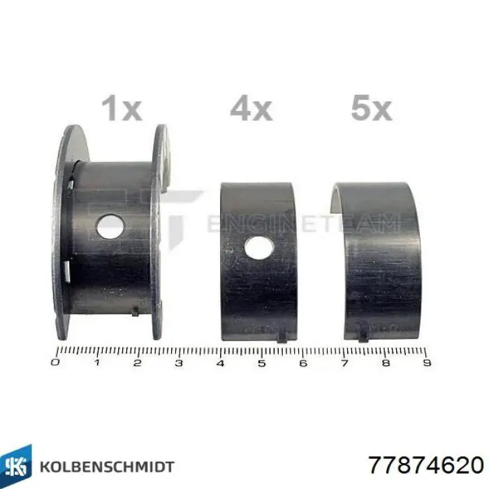 Juego de cojinetes de cigüeñal, cota de reparación +0,50 mm 77874620 Kolbenschmidt