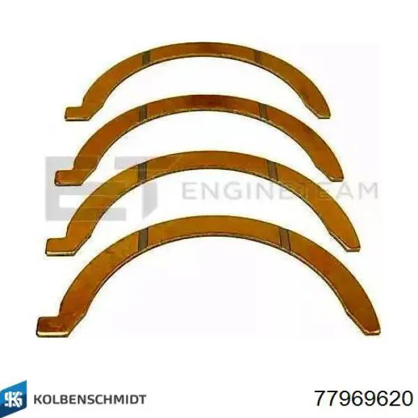 77969620 Kolbenschmidt Комплект коренных вкладышей коленвала , 2-й ремонт