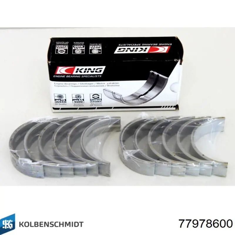 Вкладыши коленвала коренные, стандарт (STD) Kolbenschmidt 77978600 цена, от 48.14 USD