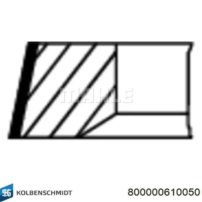 Juego de aros de pistón para 1 cilindro, cota de reparación +0,50 mm 800000610050 Kolbenschmidt