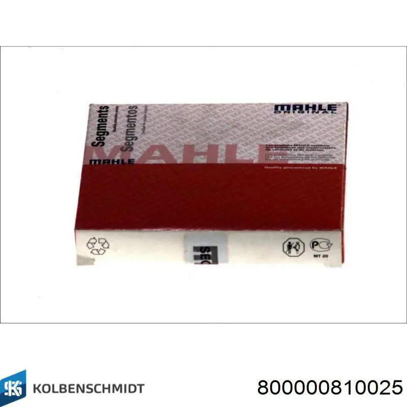 800000810025 Kolbenschmidt Кольца поршневые на 1 цилиндр, 1-й ремонт (+0,25)