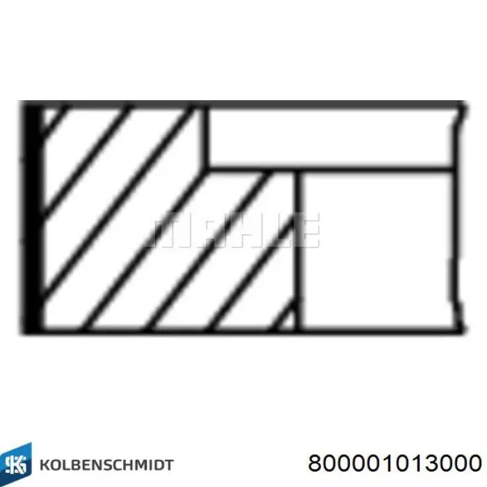 Комплект поршневых колец на 1 цилиндр, стандарт 800001013000 Kolbenschmidt