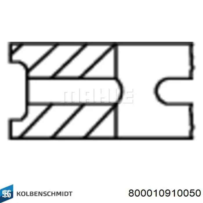 Кольца поршневые на 1 цилиндр, 2-й ремонт Kolbenschmidt 800010910050