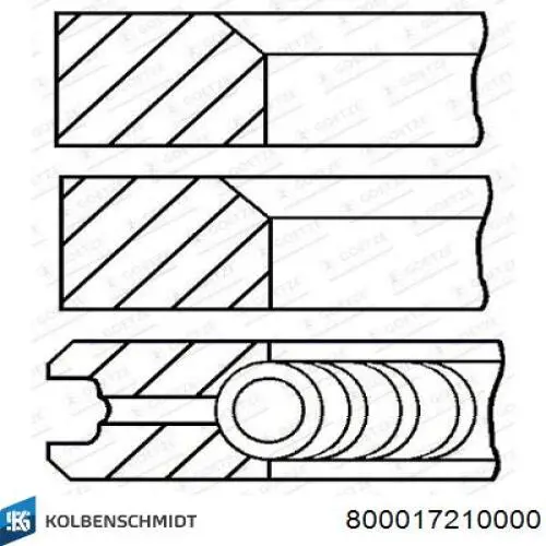 800017210000 Kolbenschmidt кольца поршневые на 1 цилиндр, std.