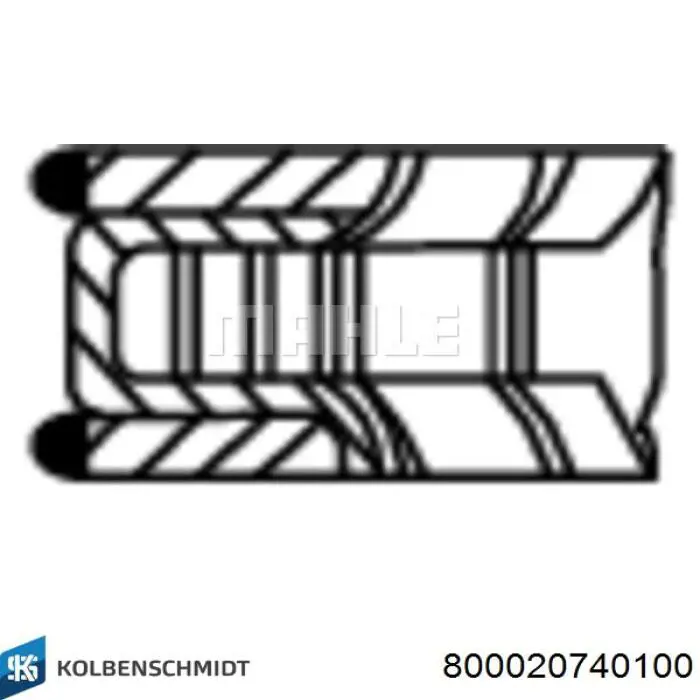 Кольца поршневые комплект на мотор, 4-й ремонт (+1,00) Kolbenschmidt 800020740100