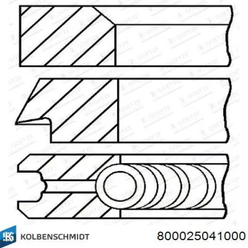 Кольца поршневые 800025041000 Kolbenschmidt