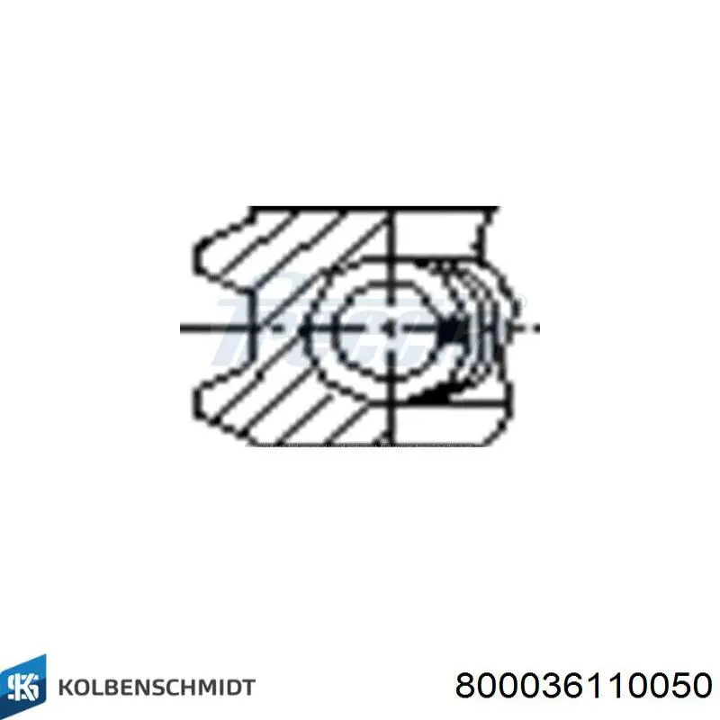 Купить 800036110050 Kolbenschmidt Комплект поршневых колец на 1 цилиндр, 2-й ремонт (+0,50)