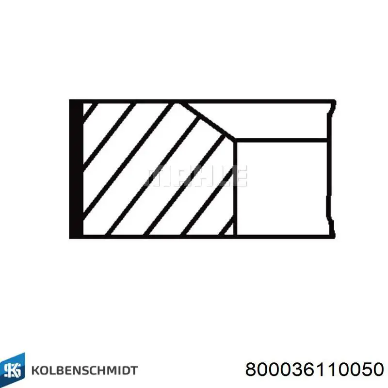 800036110050 Kolbenschmidt Комплект поршневых колец на 1 цилиндр, 2-й ремонт (+0,50)