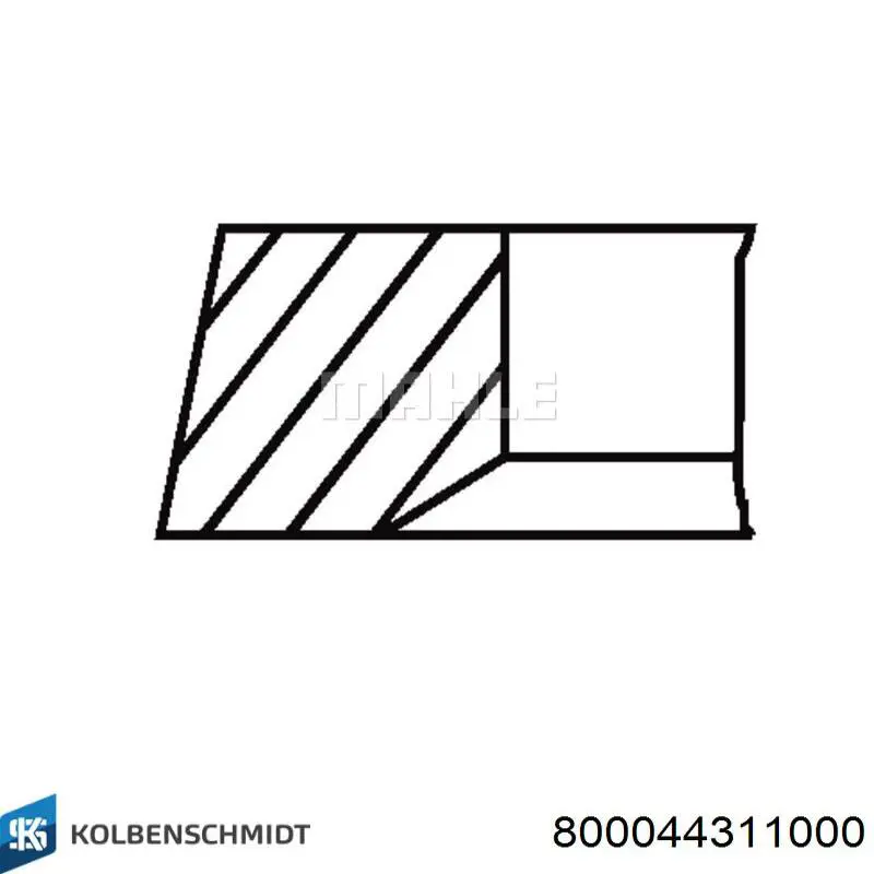 Комплект поршневых колец на 1 цилиндр, стандарт 800044311000 Kolbenschmidt