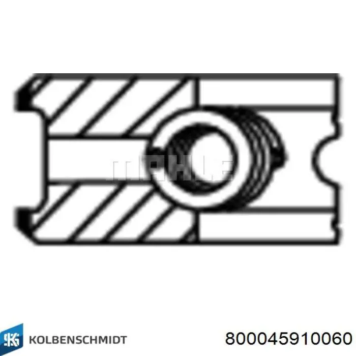 Кольца поршневые на 1 цилиндр, 2-й ремонт (+0,65) Kolbenschmidt 800045910060