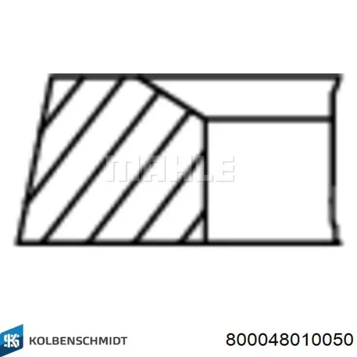 Кільця поршневі на 1 циліндр, 2-й ремонт (+0,50) 800048010050 Kolbenschmidt