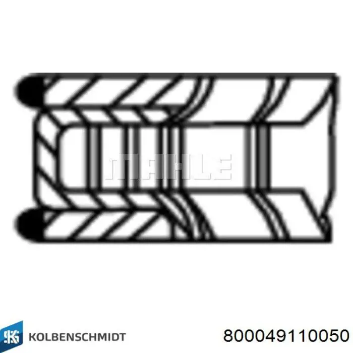 01220N3 Knecht-Mahle кольца поршневые на 1 цилиндр, 2-й ремонт (+0,50)