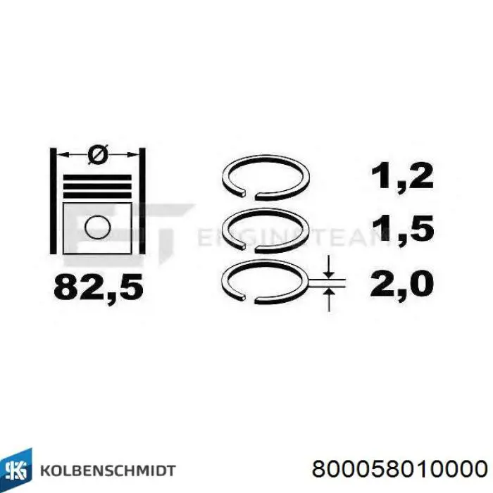 Комплект поршневых колец на 1 цилиндр, стандарт 08331N0 Mahle Original