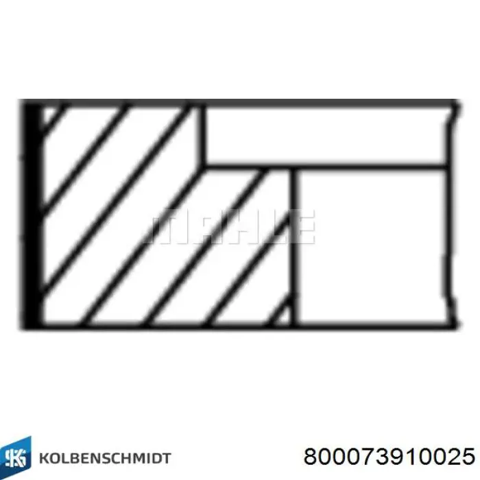 800073910025 Kolbenschmidt Кольца поршневые на 1 цилиндр, 1-й ремонт (+0,25)