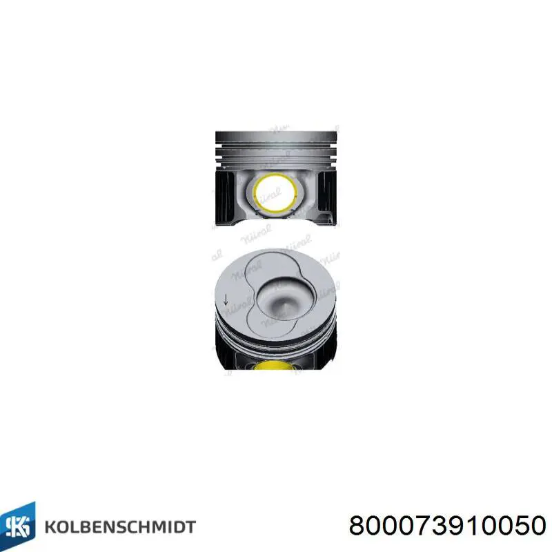 800073910050 Kolbenschmidt Кольца поршневые комплект на мотор, 2-й ремонт (+0,50)