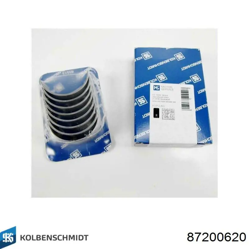 87200620 Kolbenschmidt Вкладыши коленвала шатунные комплект 2-й ремонт