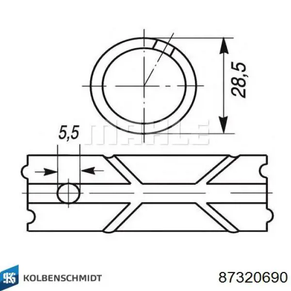 87320690 Kolbenschmidt Втулка верхней головки шатуна
