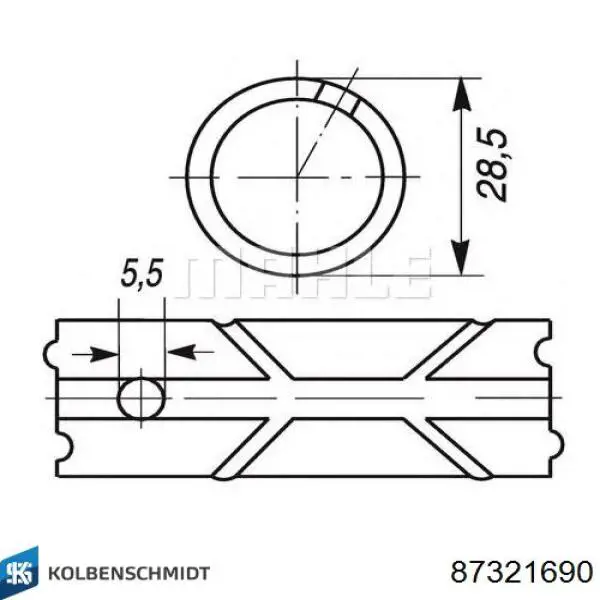 87321690 Kolbenschmidt Втулка верхней головки шатуна