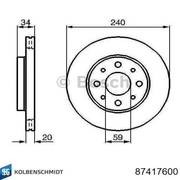 87417600 Kolbenschmidt Комплект подшипников скольжения