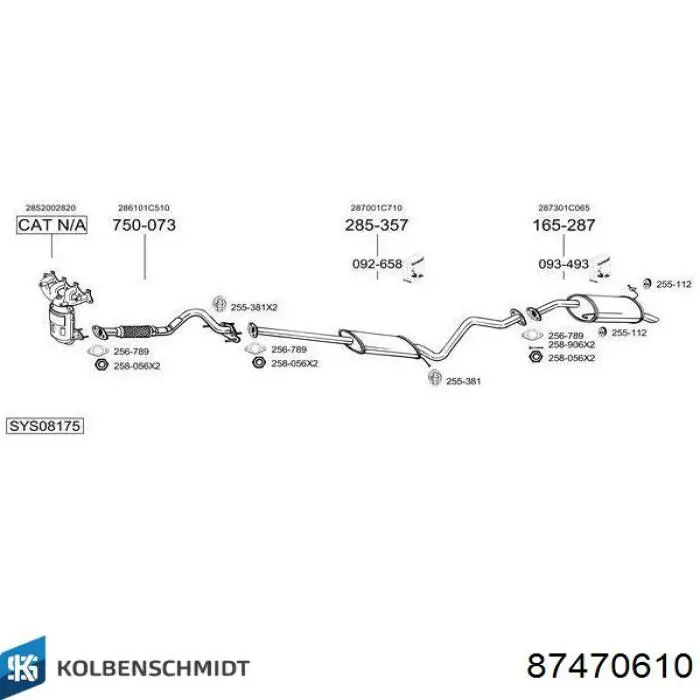 Вкладыши коленвала коренные, комплект, 1-й ремонт (+0,25) 87470610 Kolbenschmidt
