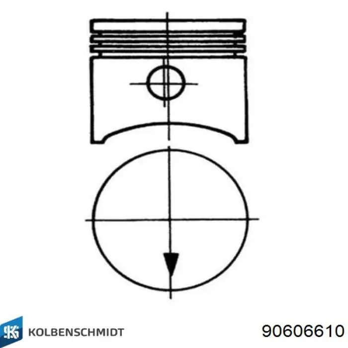 0142101 Knecht-Mahle поршень в комплекте на 1 цилиндр, 2-й ремонт (+0,50)