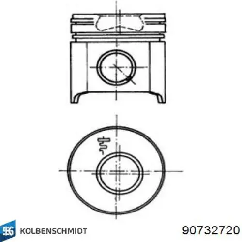 Купить 90732720 Kolbenschmidt Поршень в комплекте на 1 цилиндр, 4-й ремонт (+1,00)