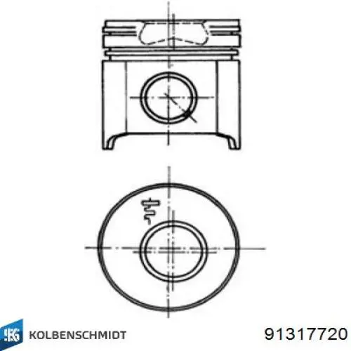 91317720 Kolbenschmidt Поршня, 2-й ремонт